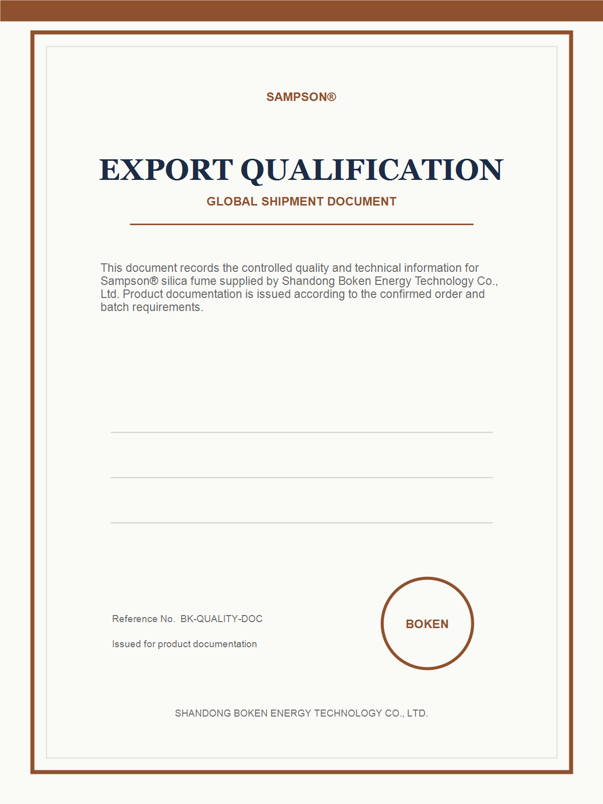 Export customs qualification