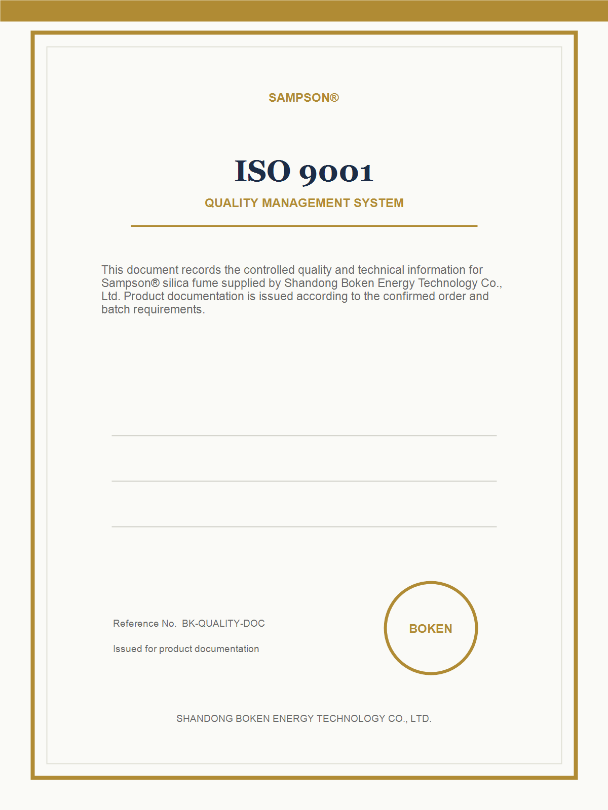 ISO 9001 certification